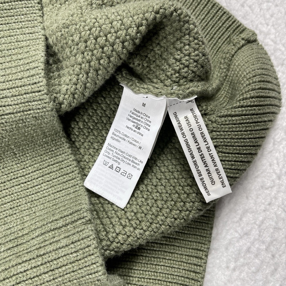 J Crew Sweater‎ Mens Medium Green 1/4 Zip Pullover Gorp Cabin Teacher Dad Office - Picture 11 of 14